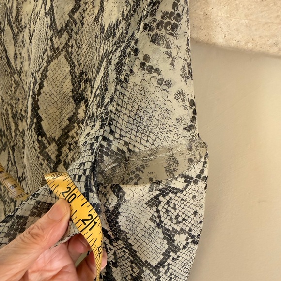 Vintage 90’s Emanuel Ungaro Sheer Snake-Print Button-Down Blouse - White & Black - Picture 10 of 14